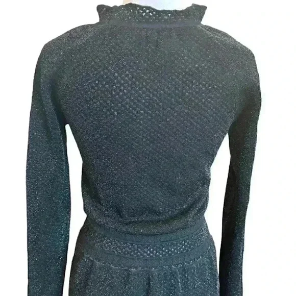 Tory Burch Women’s Isabelle Blouson Ruffle Neck Cocktail Dress Black Size Medium - Picture 12 of 12